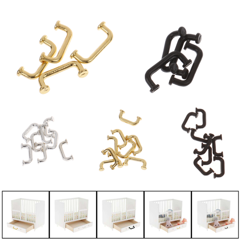 Cabinet Handle Pull - ドアキャビネットクローゼットハンドル、ミニチュア家具アクセサリー、DIYドールハウス装飾、引き出し、ノブ、1:12、4個、8個