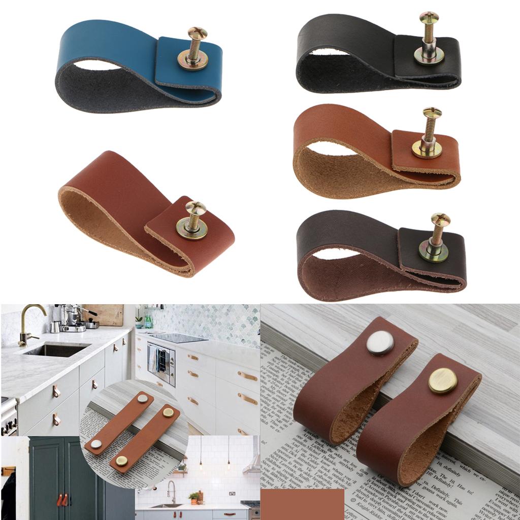 手作り革製家具用シングルホールプルハンドル（ドア、キャビネッ - Cabinet Handle Pull のレビューと価格