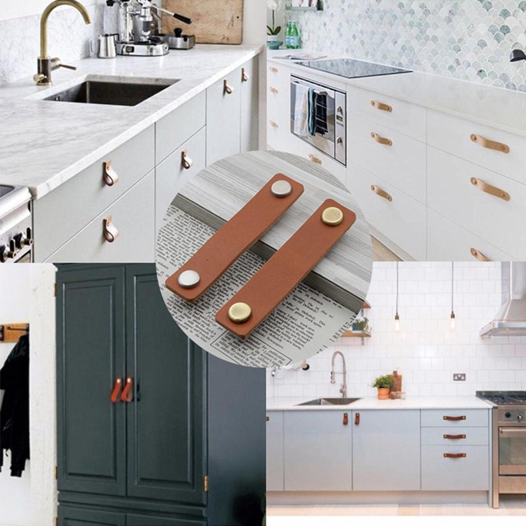 手作り革製家具用シングルホールプルハンドル（ドア、キャビネッ - Cabinet Handle Pull のレビューと価格